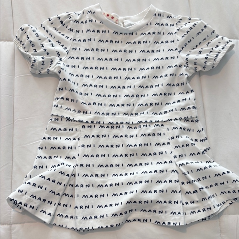 Marni Monochrome Logo Print Dress